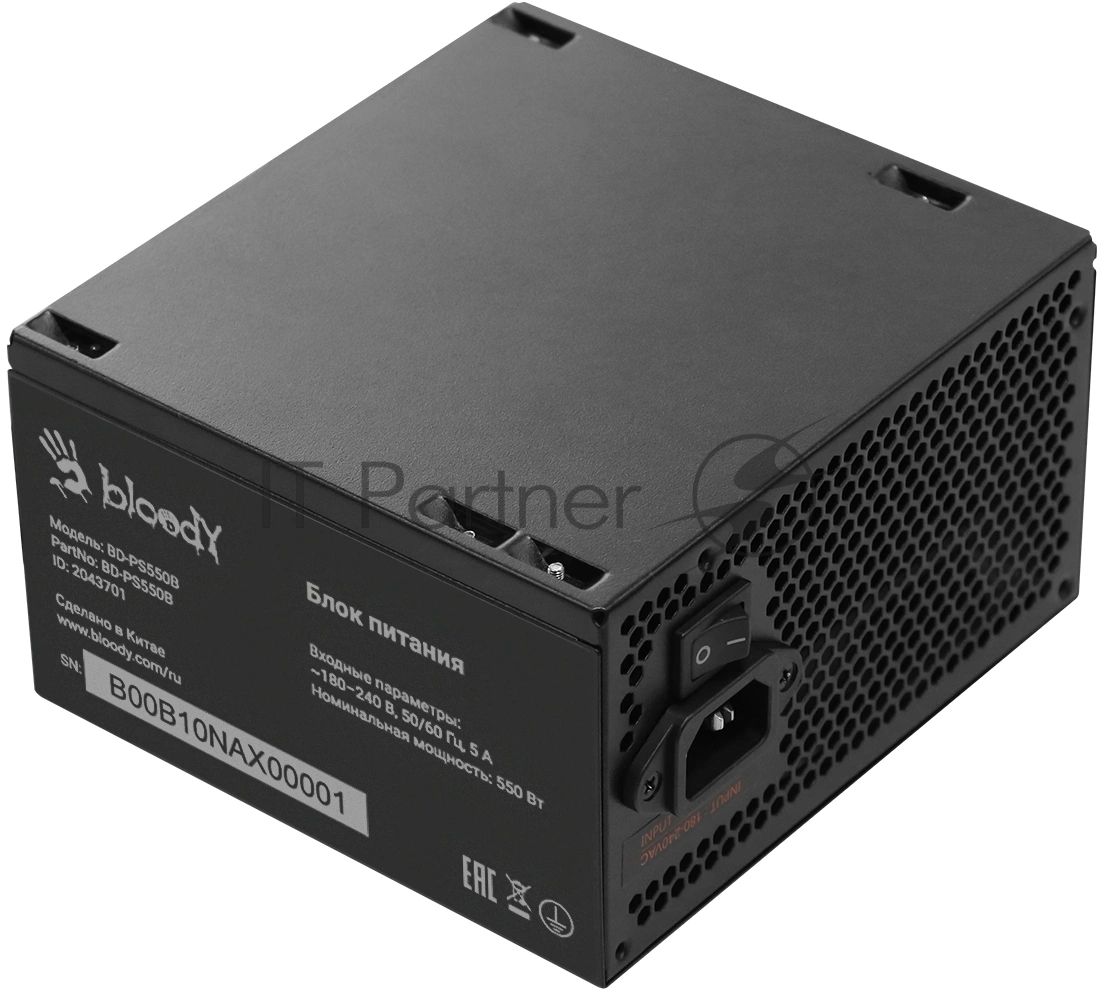 Блок питания Bloody BD-PS550B, 550Вт, 80 PLUS Bronze, 120мм, черный