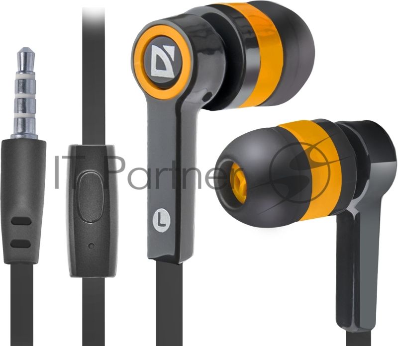 Наушники Defender Pulse 420 черный/оранжевый