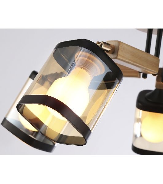 Светильник Ambrella light TR9529/5 BK/GD/TI черный/золото/янтарь E27*5 max 40W D670*260
