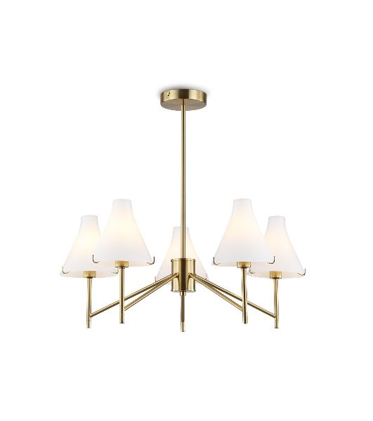 Люстра Ambrella light LH57133/5 BS/FR латунь/белый матовый E14/5 max 40W D650*590