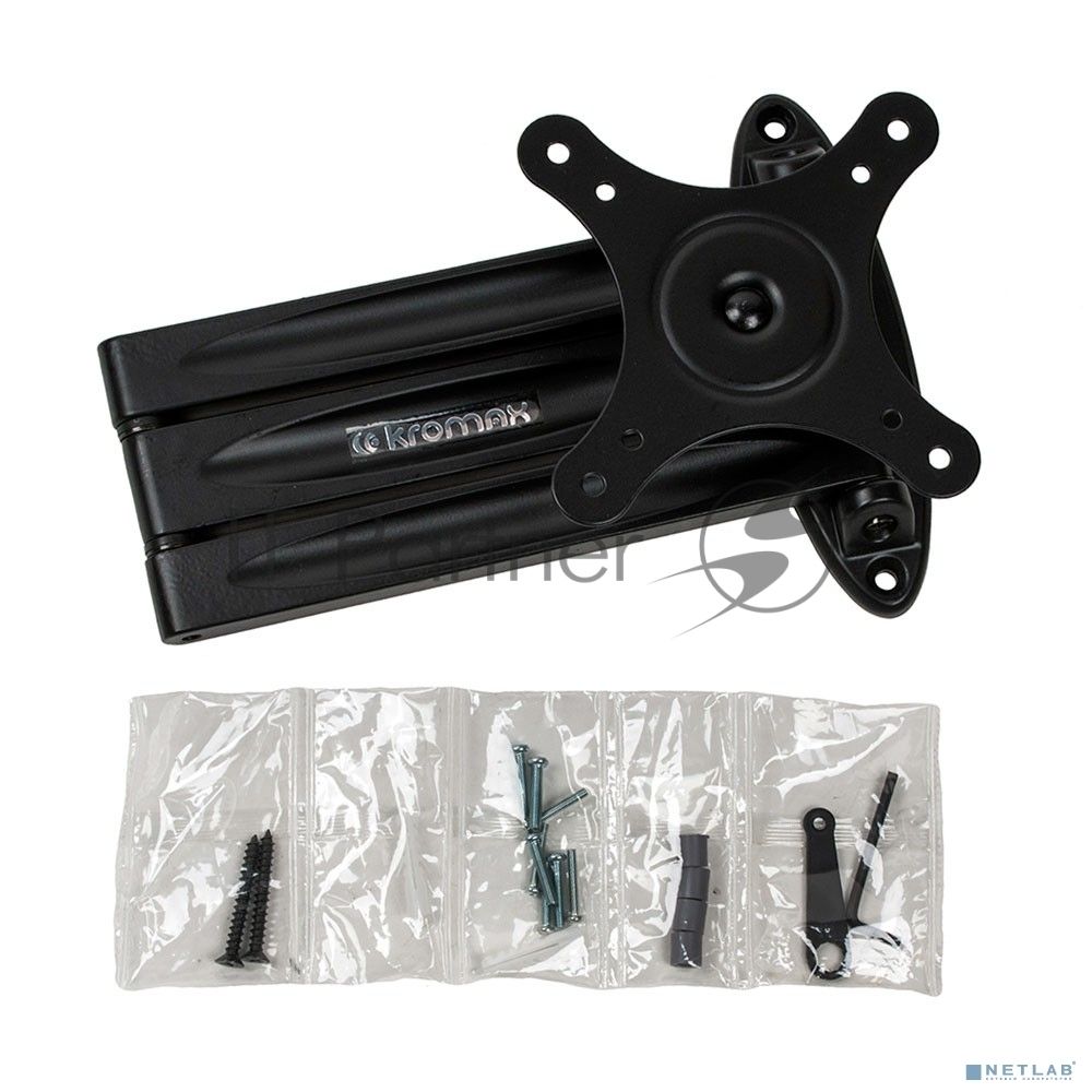 Кронштейн для телевизора Kromax TECHNO-11 черный 10"-32" макс.15кг настенный поворот и наклон