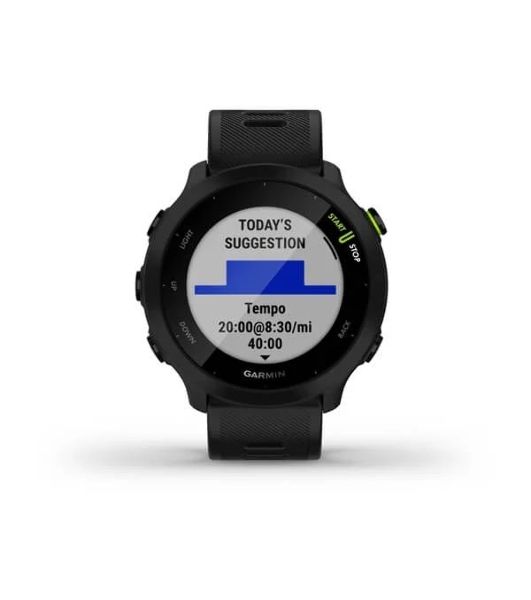 Умные часы Garmin Forerunner 55, 1.04" TFT (TN), 5G, Wi-Fi, Bluetooth, IP68, черный