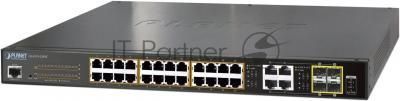 Управляемый коммутатор GS-4210-24PL4C IPv6/IPv4, 24-Port Managed 802.3at POE+ Gigabit Ethernet Switch + 4-Port Gigabit Combo TP/SFP (440W)