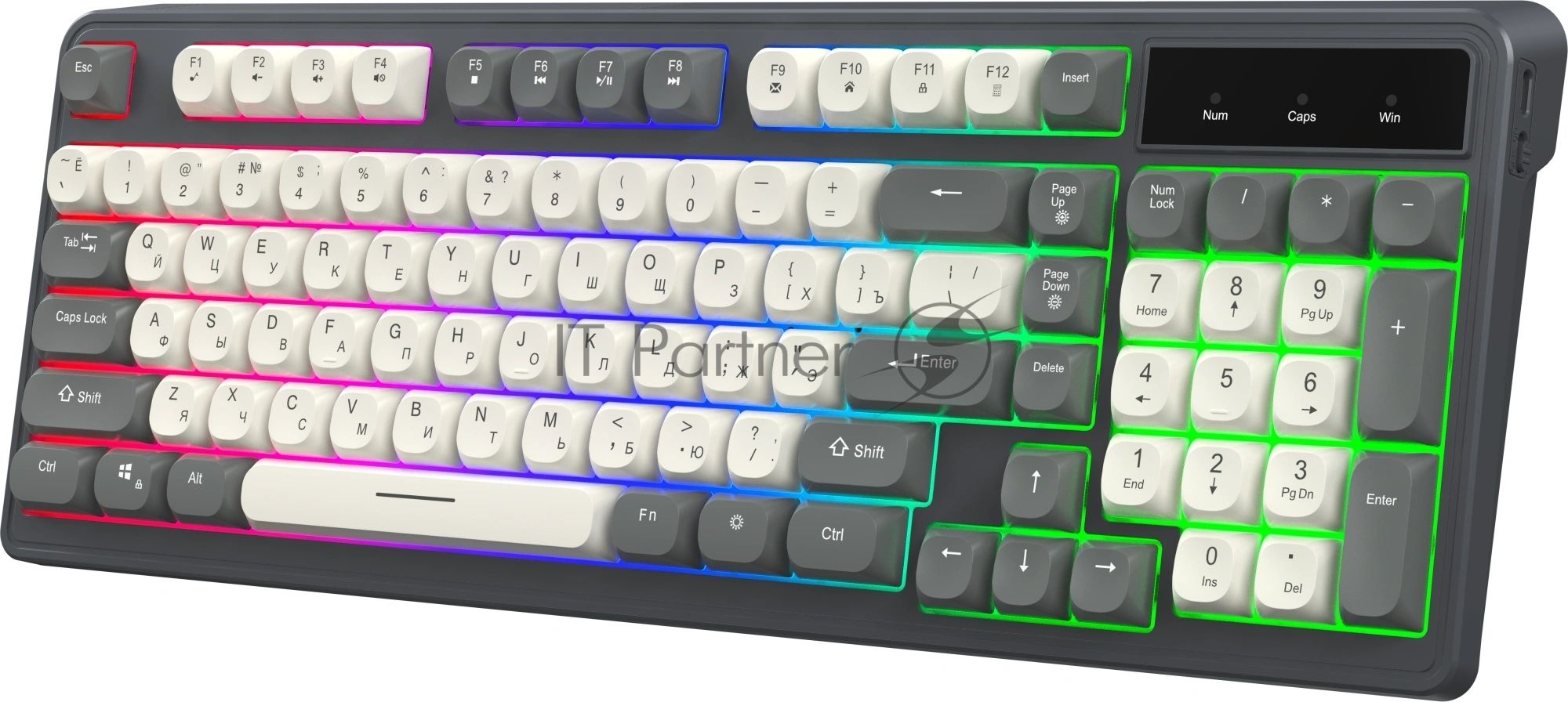 Клавиатура Oklick 731G проводная, USB Type-A, серый/белый