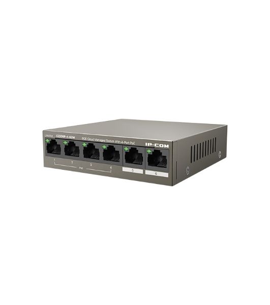 Коммутатор сетевой IP-COM G2206P-4-63W 4x10Base-T/100Base-TX/1000Base-T 2x1000Base-T PoE порты 4 Количество портов PoE+ 4 G2206P-4-63W