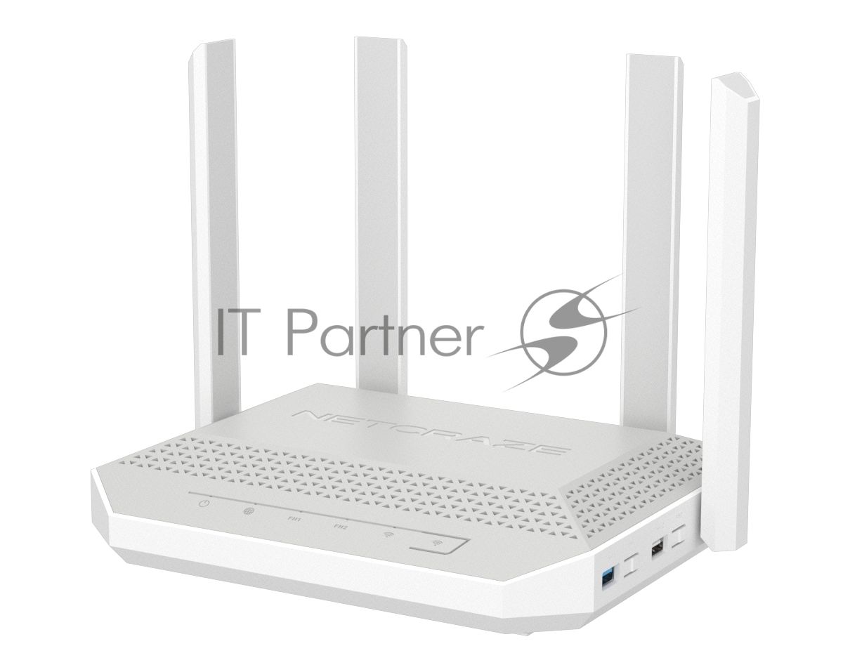 Мультигигабитный интернет-центр Netcraze Giga (NC-1012) с Mesh Wi-Fi 6 AX3000, Smart-коммутатором 1×2.5G/SFP и 4×1G, многофункциональными портами USB 3.0 и 2.0