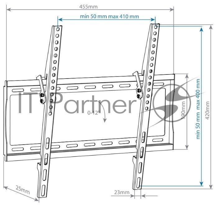 Кронштейн для телевизора Arm Media STEEL-4 черный 22"-65" макс.35кг настенный наклон