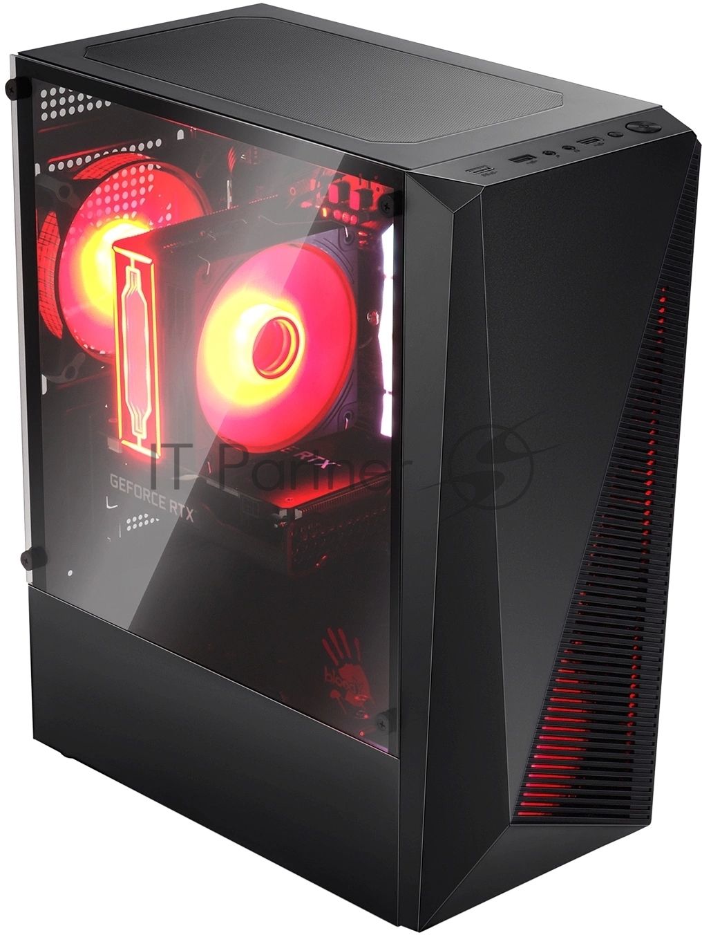 Компьютерный корпус Bloody BD-CC102F черный без БП mATX 2x120мм 2xUSB 2.0 1xUSB 3.0 audio bott PSU