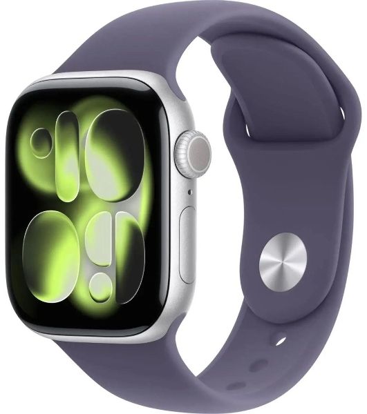 Умные часы Apple Watch Series 11 A3331, 1.77" OLED, Wi-Fi, Bluetooth, IPNX, серебристый, фиолетовый