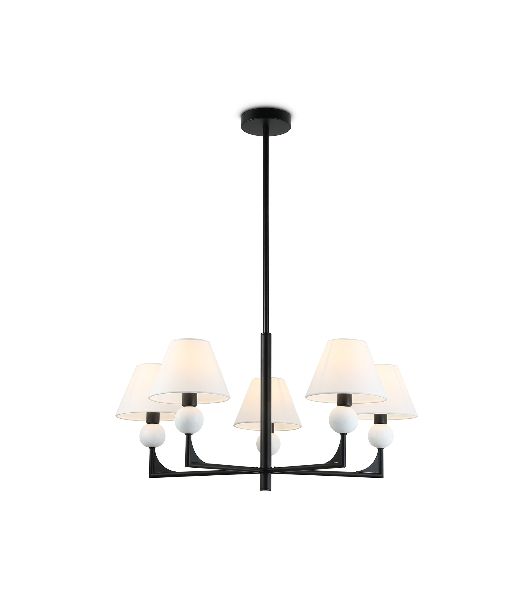 Люстра Ambrella light LH75153/5 BK/FR черный/белый матовый E14*5 max 40W D730*580