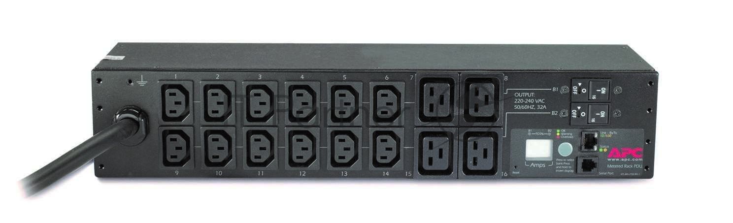 Блок распределения питания APC Rack PDU, Metered, 2U, 32A, 230V, (12) C13 & (4) C19