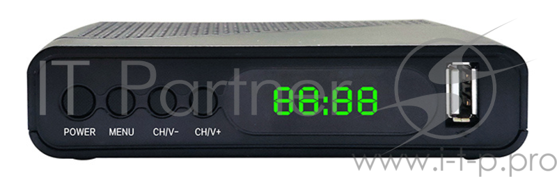 Приставка для цифрового ТВ Hyundai H-DVB500 черный, DVB-T2, DVB-T, DVB-C, HDMI, USB 2.0 х2