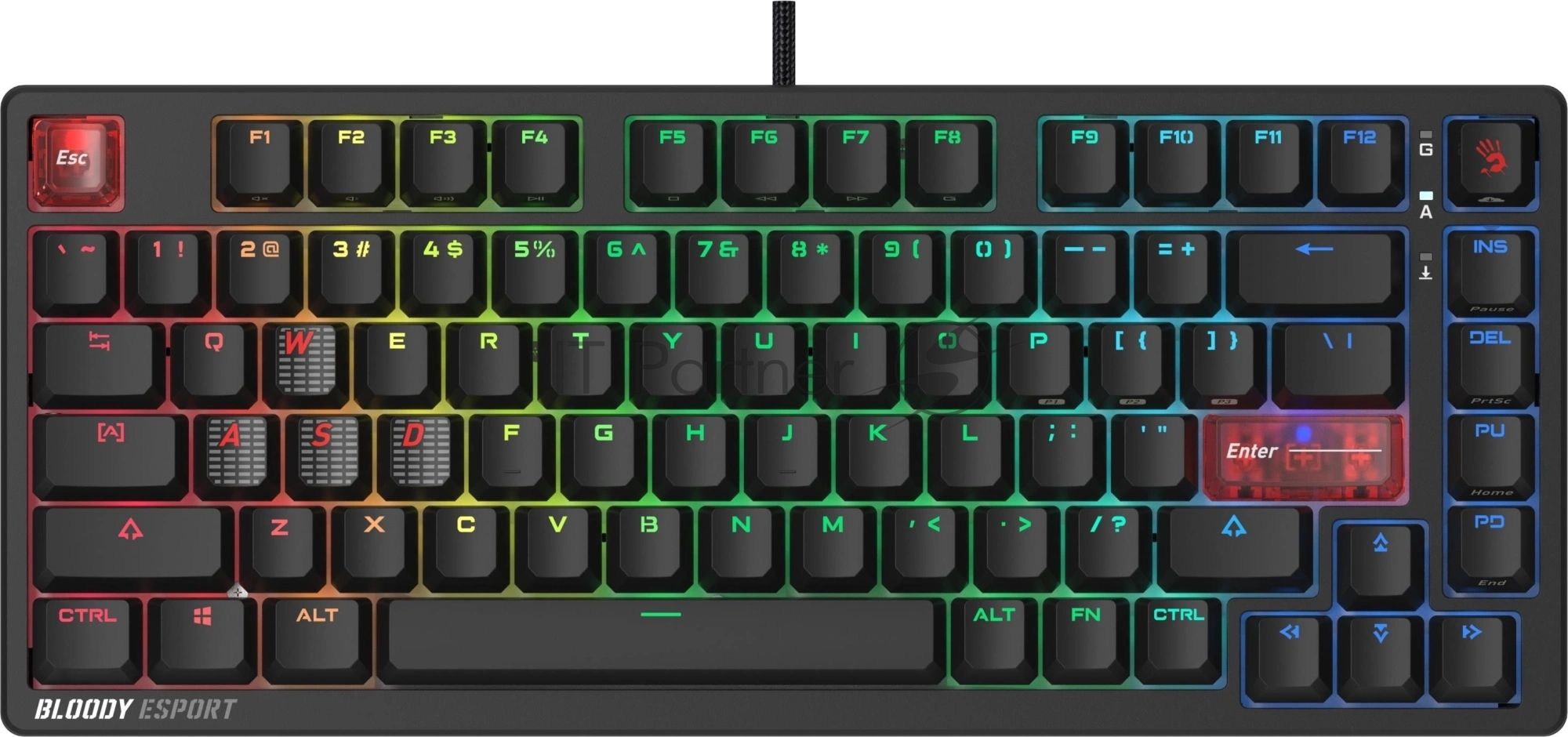 Клавиатура A4Tech Bloody MS76 проводная, USB Type-A, черный