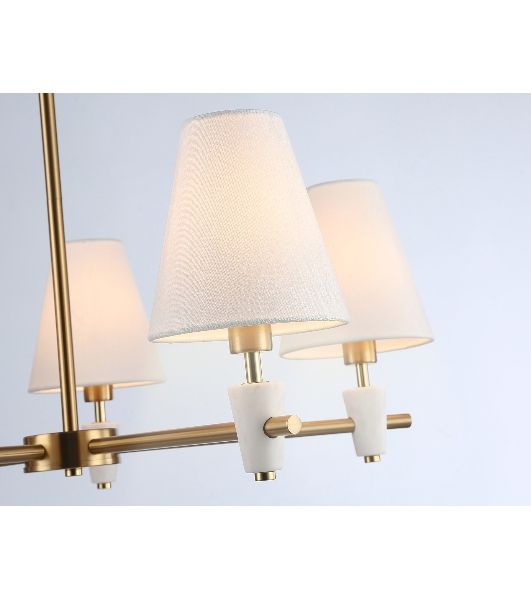 Люстра Ambrella light LH75044/5 BS/WH латунь/белый E14*5 max 40W D700*580
