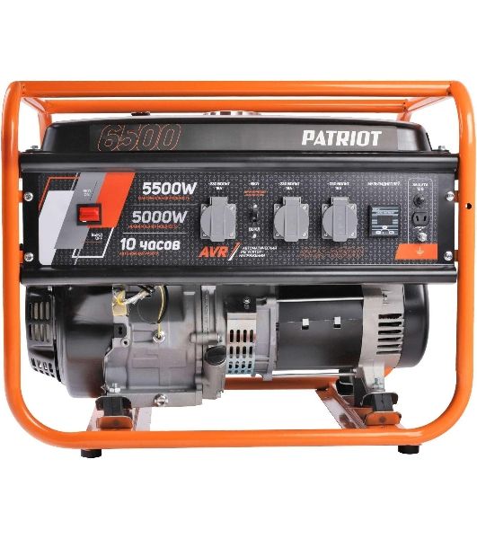 Электрогенератор бензиновый Patriot GRS 6500, 5.5 кВт, 75 дБ, 70 кг