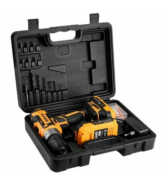 Дрель-шуруповерт Deko DKCD20V, 20 В, 3 Ач, 42 Нм, щеточный
