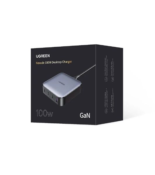 Сетевое зарядное устройство на рабочий стол 100Вт Ugreen CD328, 1хUSB-A, 3хUSB-C, PD 3.0, QC 4.0+, GaN, Space Gray (90928)