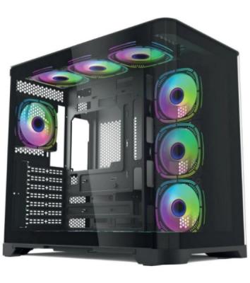 Компьютерный корпус Forza Forza FZ-G42B Seaview TG ATX Case, black, w/o psu, Curved Tempered glass front panel, 1x3,5", 3x2,5