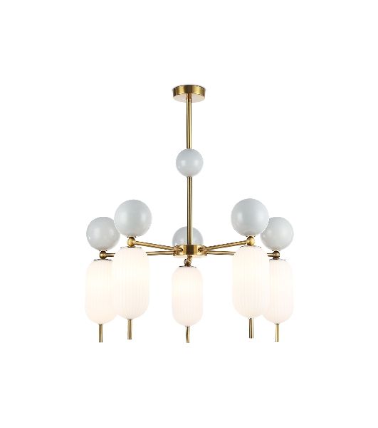 Светильник Ambrella light LH53104/5 BS/GR/FR латунь/серый/белый матовый G9*5 max 28W D650*750