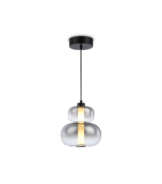 Подвесной светодиодный светильник Ambrella light LH11052 BK/SM черный/дымчатый 12W 3000K D230*265