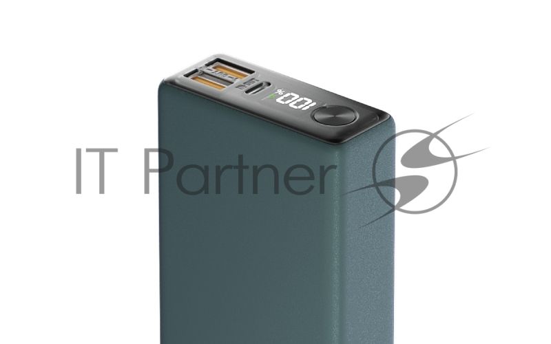 Портативный аккумулятор OLMIO QX-10, 10000mAh, 22.5W, QuickCharge3.0/PowerDelivery, LCD, темно-зеленый