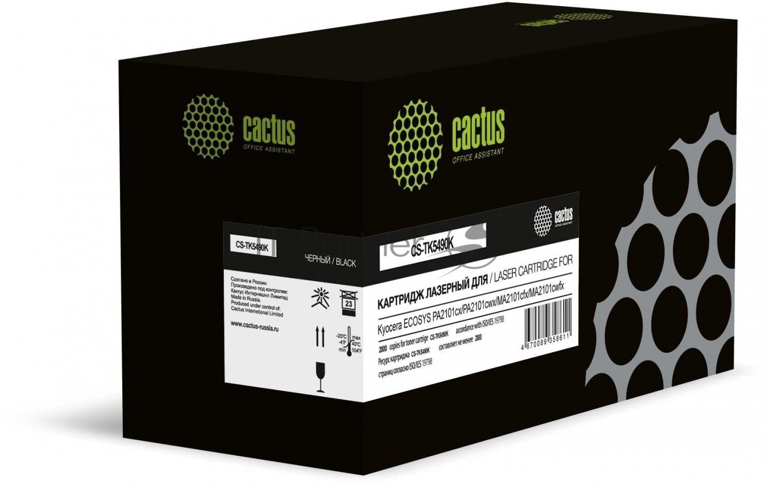 Картридж лазерный Cactus CS-TK5490K черный (2800стр.) для Kyocera ECOSYS PA2101cx/PA2101cwx/MA2101cfx/MA2101cwfx с чипом