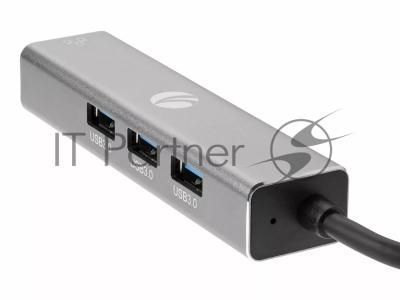 Переходник VCOM USB 3.0 -->RJ-45 1000Mbps+3 USB3.0, Aluminum Shell, 0.2м DH312A
