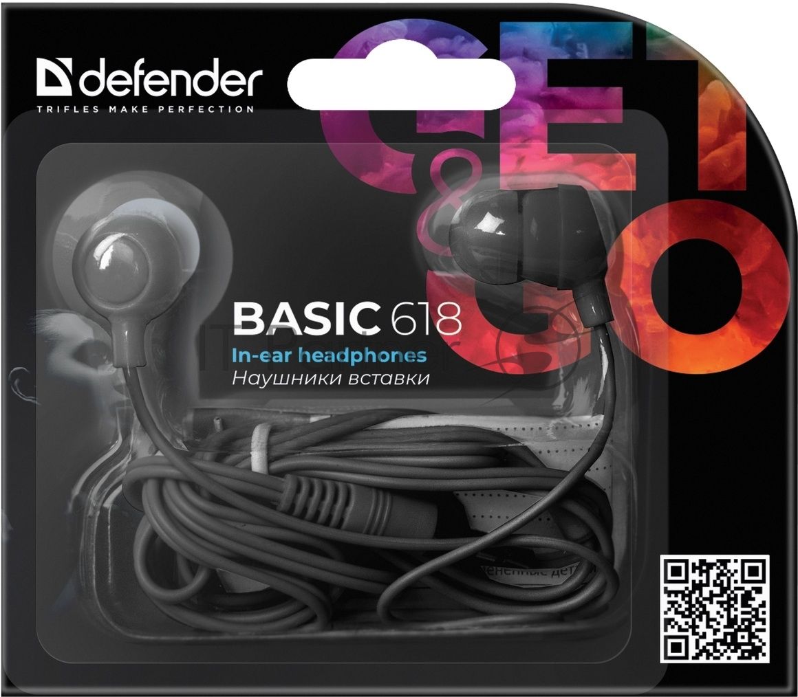 Наушники вставки Defender Basic 618 черный