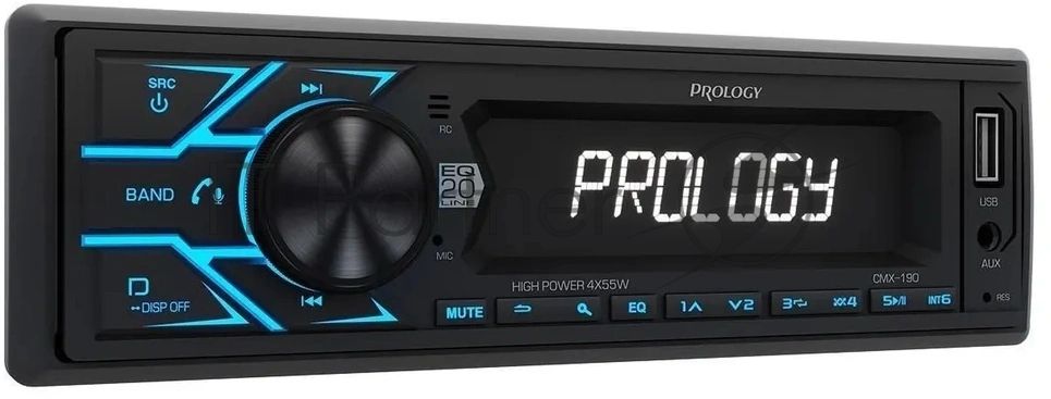 Автомагнитола Prology CMX-190, 1 DIN, Bluetooth, USB Type-A, AUX, пульт ДУ
