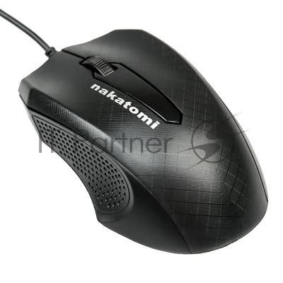 Мышь проводная Nakatomi MON-07U черный, 800 dpi, USB, кнопки - 3