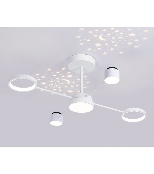 Потолочный светодиодный светильник с пультом Ambrella light FL51631/4+1 WH белый 3000K-6400K 48W 910*745*300 (ПДУ ИК)