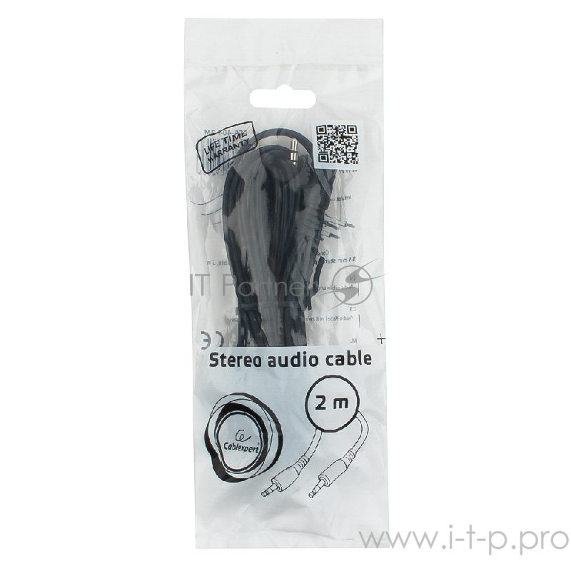 Кабель аудио Cablexpert CCA-404-2M, Jack3.5 - Jack3.5, 2м