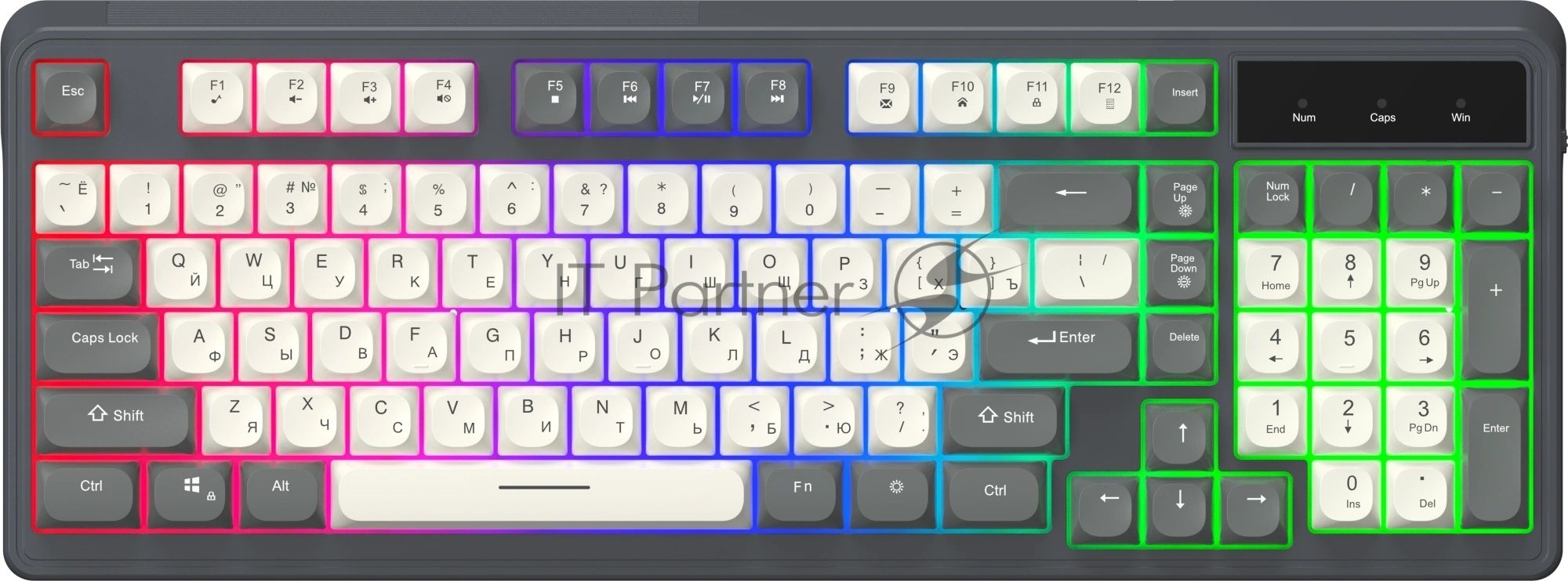 Клавиатура Oklick 731G проводная, USB Type-A, серый/белый