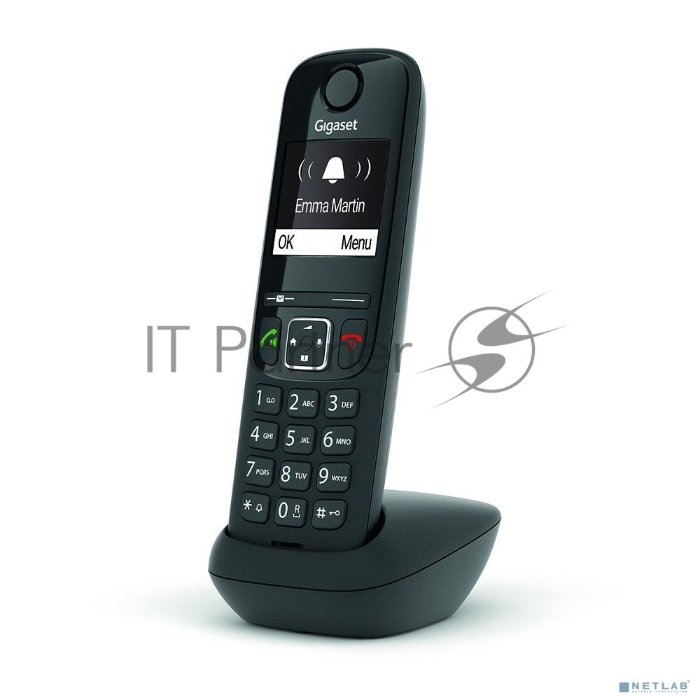 Дополнительная трубка Dect Gigaset AS690HX черный для AS690