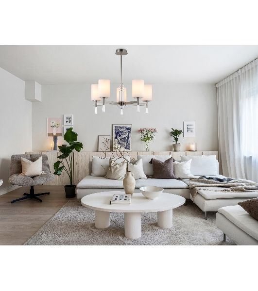 Люстра Ambrella light LH56251/5 SN/FR никель/белый матовый E27/5 max 60W D600*590