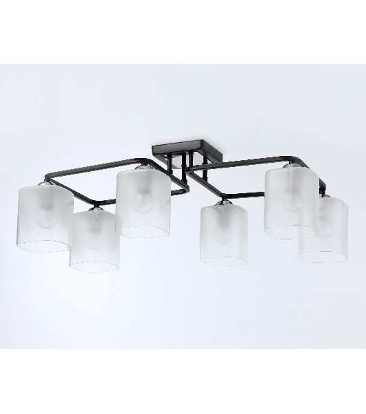 Светильник Ambrella light TR303224/6 BK/CH/FR черный/хром/белый матовый E27*6 max 60W 615*390*220