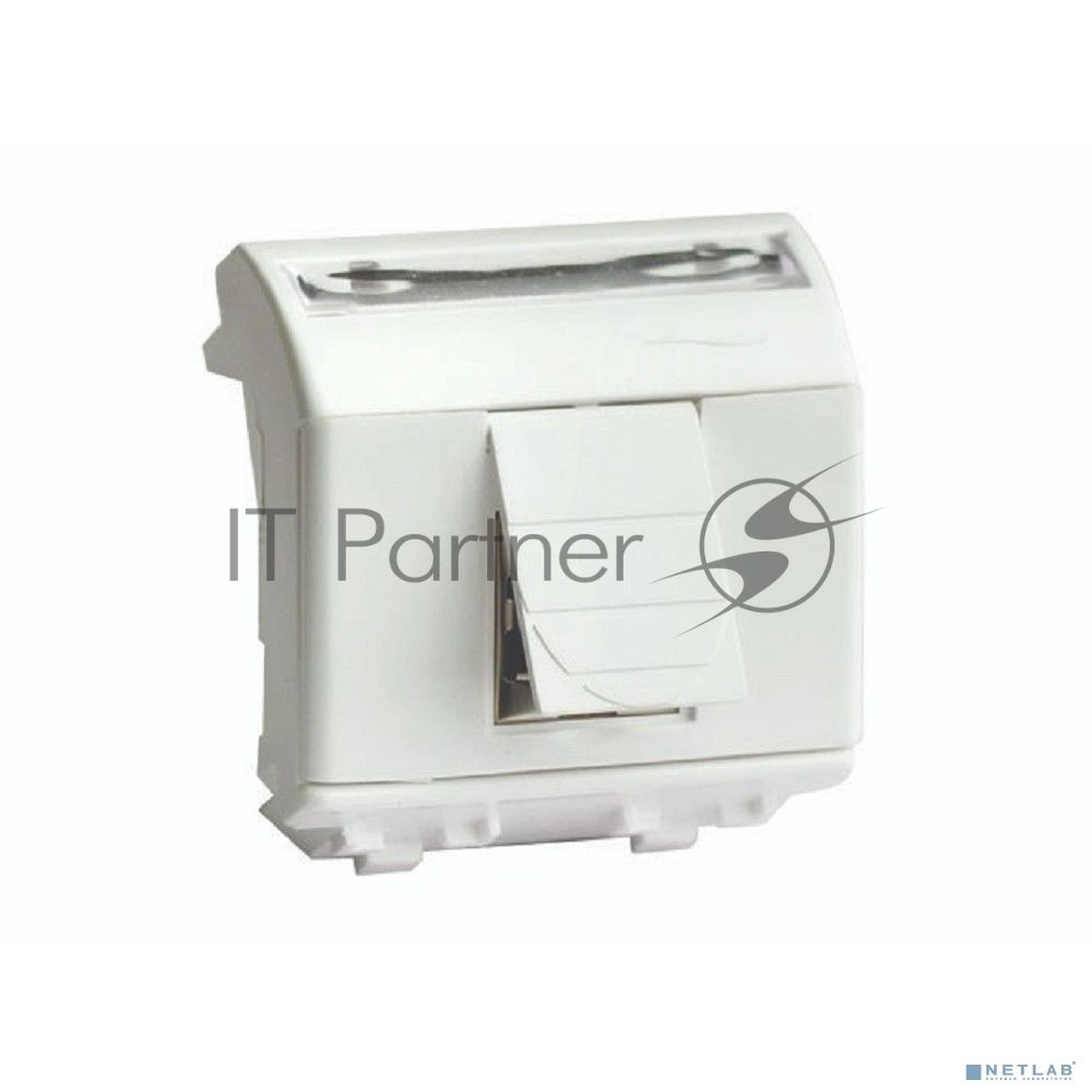Компьютерная розетка RJ-45 кат.6, неэкранированная (8P8C, Hyperline, Dual IDC), белый RAL 9010, 2М,""BRAVA""
