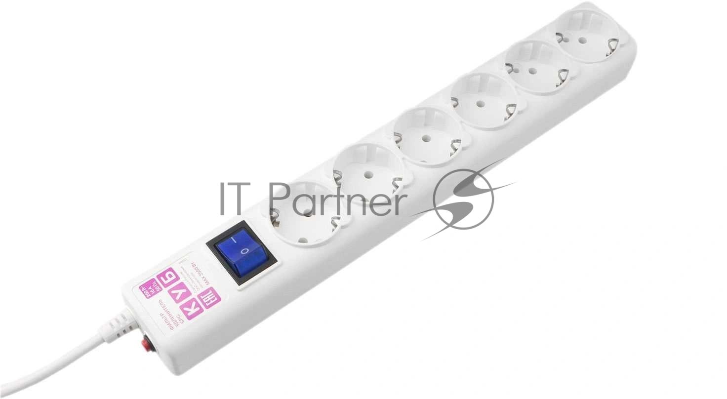 Сетевой фильтр-удлинитель PC бел 5м 6р, 16А, (3*1,5) SPG6-A5
