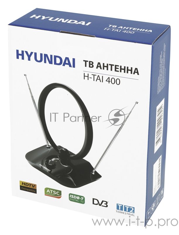 Антенна телевизионная Hyundai H-TAI400 30дБ активная черный