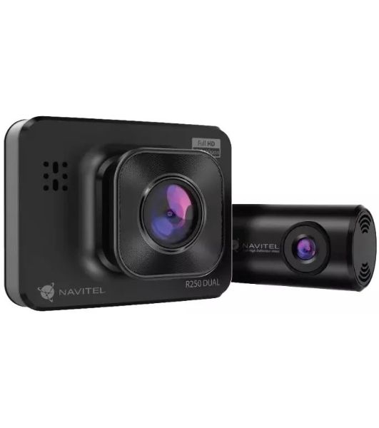 Видеорегистратор Navitel R250 DUAL DVR, 1920x1080, 2", с камерой заднего вида, G-сенсор, датчик движения