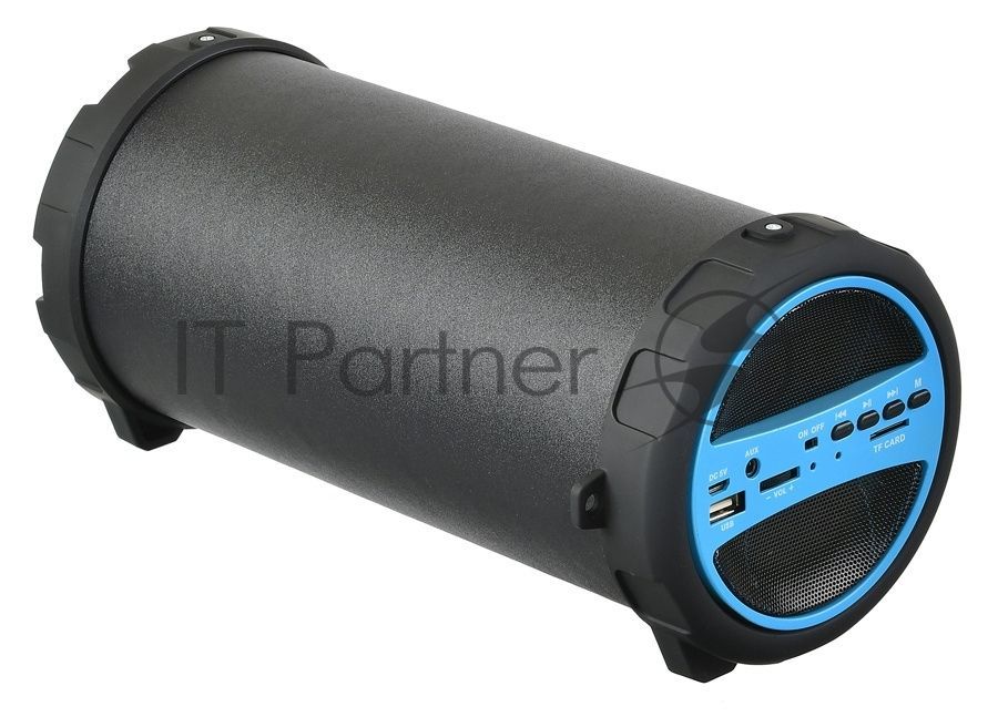 Колонка портативная Hyundai H-PAC220 черный/голубой 10W 1.0 BT/3.5Jack/USB