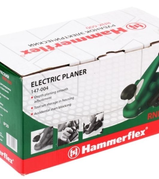 Рубанок Haммer Flex RNK600 12598 147-004 Рубанок 600Вт 17000об/мин нож 82мм срез 1-2мм