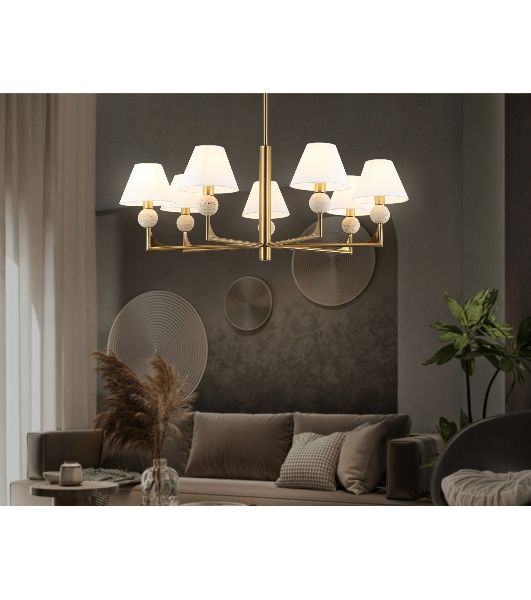 Люстра Ambrella light LH75162/7 BS/FR латунь/белый матовый E14*7 max 40W D890*580
