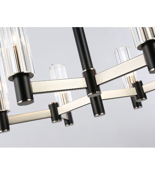 Люстра Ambrella light LH55501/6 SN/BK/CL сатин никель/черный/прозрачный E14*6 max 40W D570*760