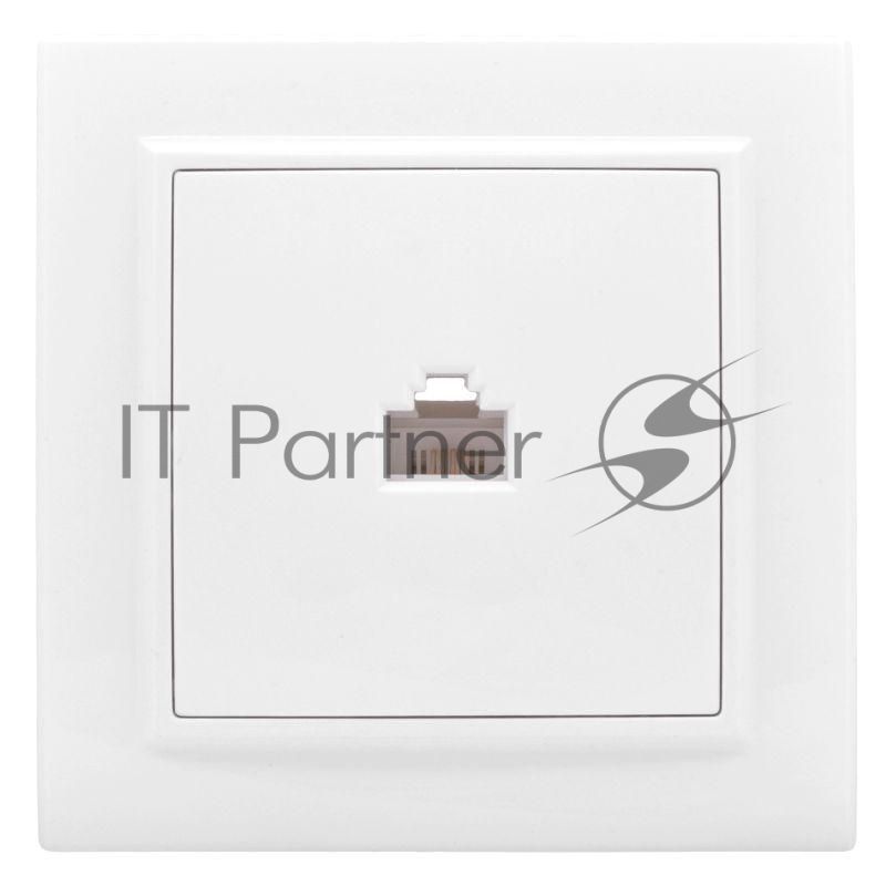 Розетка компьютерная 1-м СП Минск RJ45 бел. Basic EKF ERK01-035-10