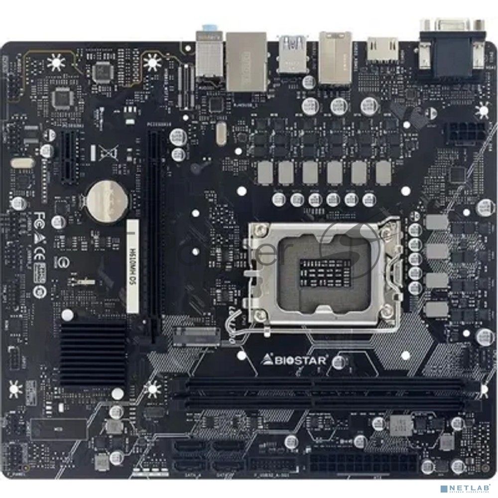 Материнская плата Biostar H610MH D5, LGA1700, Intel H610, 2xDDR5, 4xSATA, 1xM.2, 1xPCIe 4.0 x16, HDMI, D-Sub, 1x1Gb LAN, 3x3.5 мм, 7.1, microATX