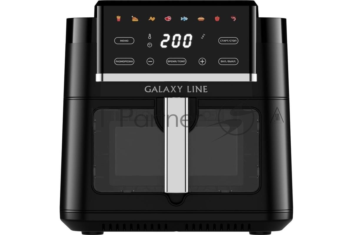 Аэрогриль Galaxy GL 2537 черный, 2200 Вт, 7.5 л, сенсор, 8 программ