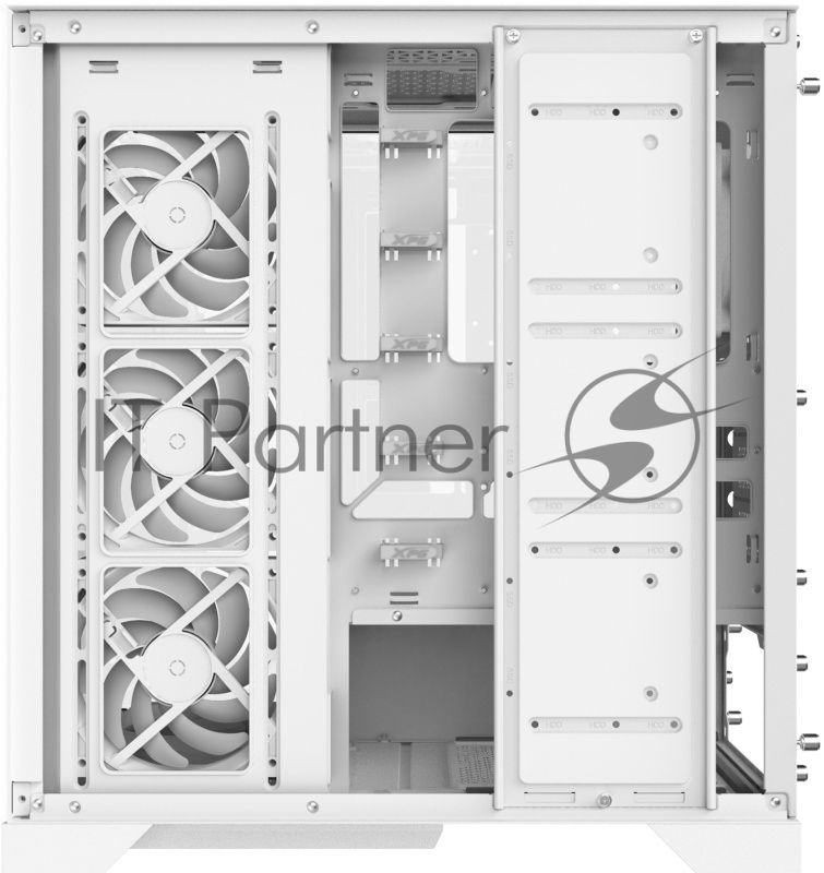 Компьютерный корпус XPG INVADER X WHITE (INVADERXMT-WHCWW) Mid-Tower Gaming ATX PC Case with Panoramic View, Tempered Glass Panels, and RGb Lighting Black