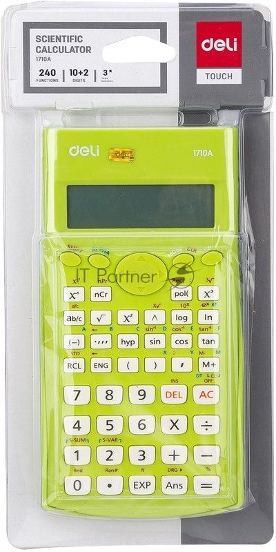 Калькулятор научный Deli E1710A/GRN зеленый 10+2-разр.