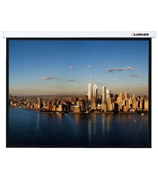 Экран с электроприводом Lumien Master Control 211x366 см (162"), рабочая область 201х358 см, Matte White FiberGlass, верхн. черная кайма 35 см, черная кайма по периметру 4 см 16:9
